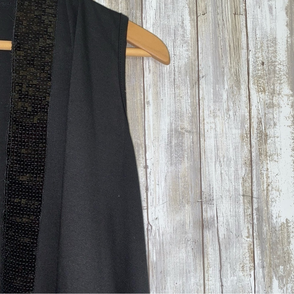 Daytrip Black Sequin Sleeveless Shawl Jacket - Picture 3 of 5